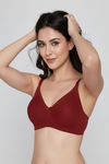 Zivame Double Layered Non Wired 3/4th Coverage Tshirt Bra - Red Dahlia — thumbnail 5